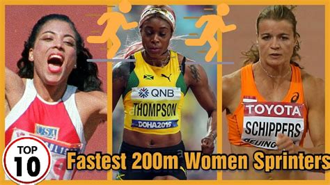 Top 10 Fastest 200m Women Sprinters - YouTube