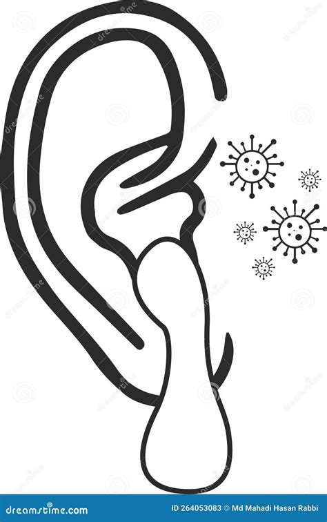 Ear Infection Icon, Infection, Blow Ear Black Vector Icon Stock Illustration - Illustration of ...