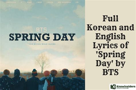 Full Korean and English Lyrics of "Spring Day" by BTS | KnowInsiders