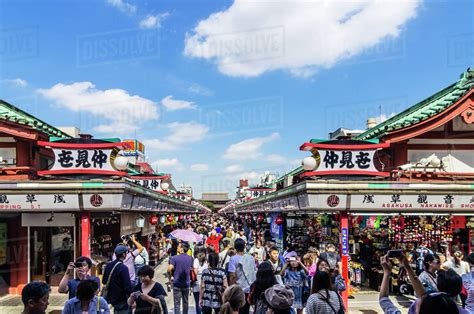 Japan, Tokyo, Asakusa district, Nakamise-dori, Nakamise Street - Stock ...