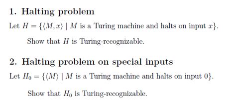 Solved 1. Halting problem Let H = {(M,x) | M is a Turing | Chegg.com