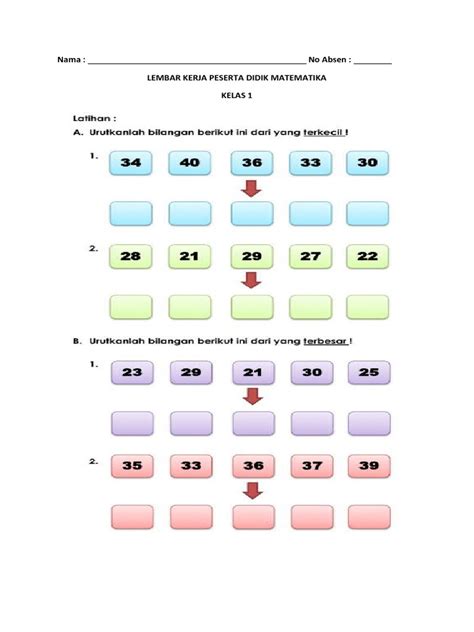 LKPD Mengurutkan Bilangan 21-99 | PDF