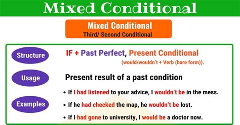 Mixed Conditionals: Useful Structure, Usage and Examples