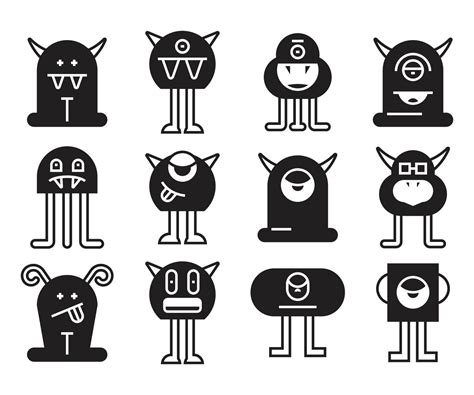 monster icons vector illustration 6919866 Vector Art at Vecteezy