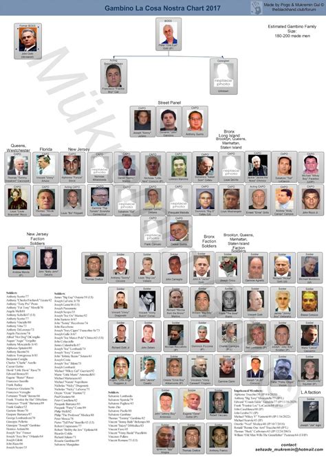 Current Leadership Charts of the Five Families ~ Five Families of New York City