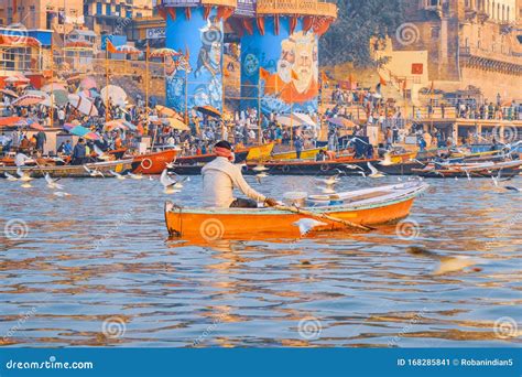 Banaras Ganga Arti Rituals At Ganga Ghat Performed By Hindu Priests Assi Ghat Arti Banaras ...