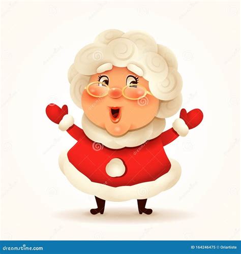 Mrs.Claus. Vector illustration of Mrs.Claus on plain background. Isolated.