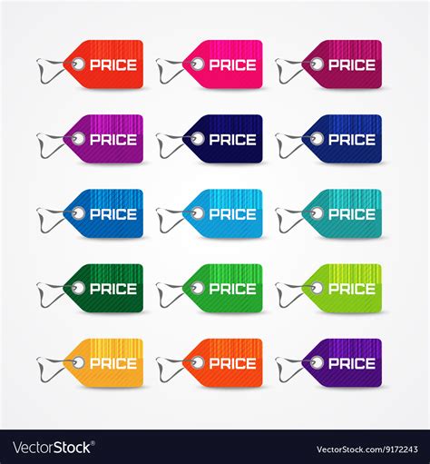 Set of colorful price tags Royalty Free Vector Image