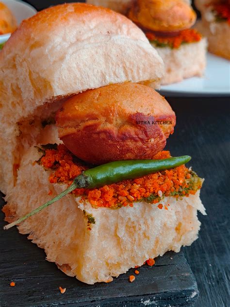 Vada Pav with Green Chutney Recipe - Nitha Kitchen