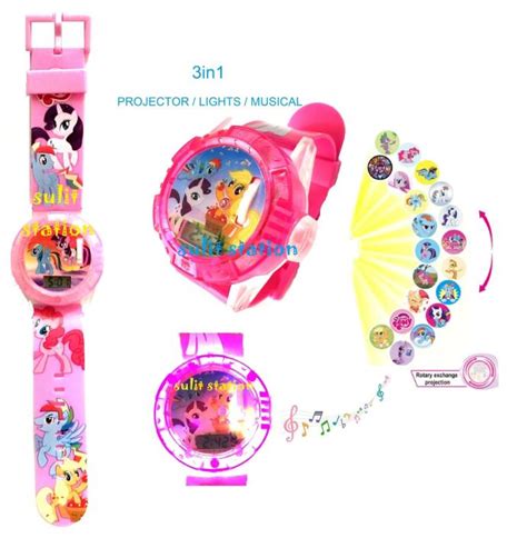 3in1 MLP MY LITTLE PONY MUSICAL LED GLOW PROJECTOR CHARACTER KIDS DIGITAL WRIST WATCH WATCHES ...