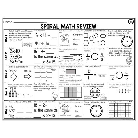 3rd Grade Spiral Math - Week 38 - At - Lucky Little Learners