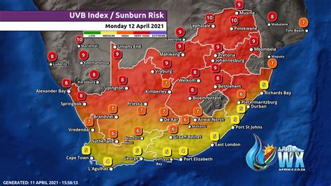 Southern Africa Weather Forecast Maps Monday 12 April 2021 - AfriWX