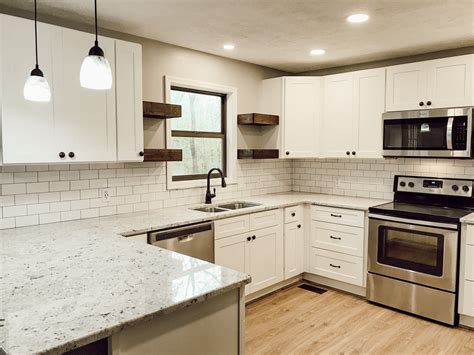 White Kitchen Cabinets Subway Tile Backsplash