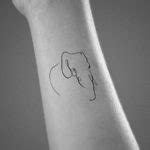 Minimalist Elephant Line Tattoo Design | Inku Paw