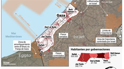 Dónde está Gaza, el mapa de la franja y zonas clave del conflicto entre Israel y Hamás