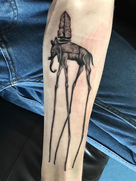 Salvador Dali's Elephant by Si @ Living Colour, Bristol, UK : r/tattoos