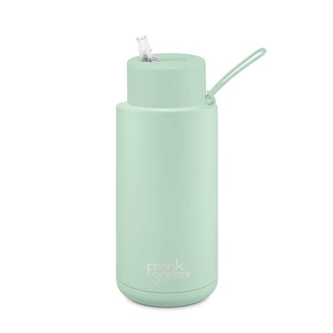 Frank Green Ceramic Reusable Water Bottle 1L with straw lid