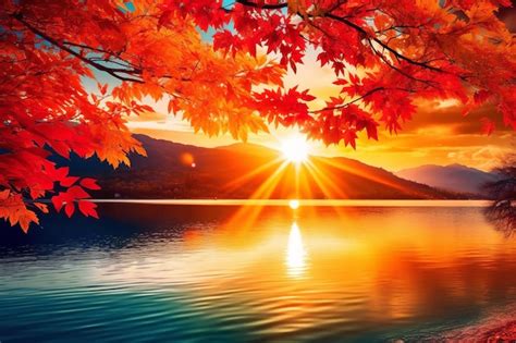 Premium AI Image | Autumn Sunrise in the Mountains