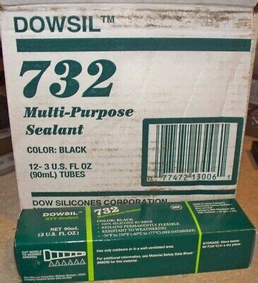 Dowsil 732 Multi-purpose RTV Sealant Black 12 Pack, 3 oz Each 77472130061 | eBay