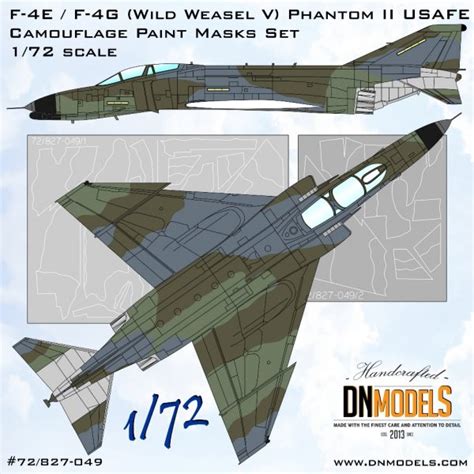 F-4E, RF-4, F-4G Wild Weasel Phantom II Camo Paint Masks 1/72