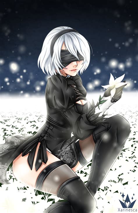 NieR Automata 2B Memories Of Pure Light Digital Art By Xiran Avalon Pixels | atelier-yuwa.ciao.jp