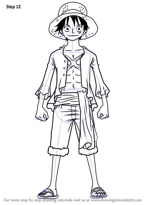 Learn How to Draw Monkey D. Luffy Full Body from One Piece (One Piece ...