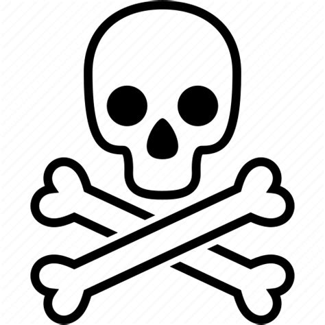 Bones, caution, danger, dead, death, halloween, skull icon