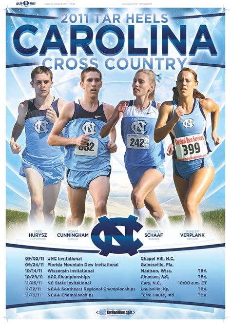 UNC Cross Country Poster 2011 | Country sports, College sports graphics, Cross country