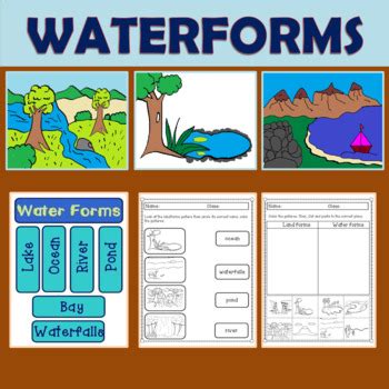 Land and water forms worksheets and Flashcards by jannah01 | TpT