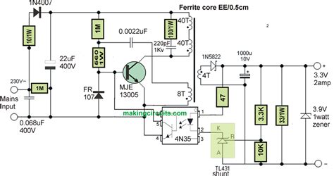 3.3V 2amp SMPS Circuit for LEDs