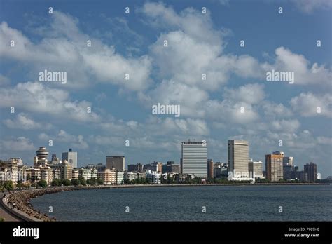 View of Nariman Point skyline from Marine Drive, Mumbai, Maharashtra, India Stock Photo - Alamy