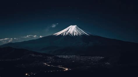 Premium AI Image | Mount fuji night