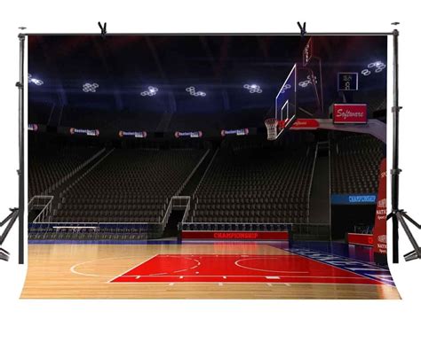 ABPHOTO Polyester 7x5ft Basketball Court Backdrop Luxury Basketball Court Sport Wind Photography ...