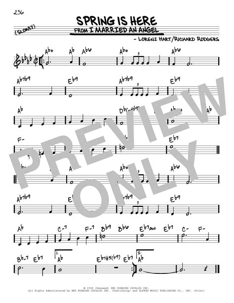 Spring Is Here by Rodgers & Hart Sheet Music for Real Book – Melody & Chords at Sheet Music Direct