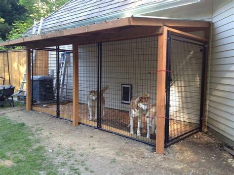 dog kennel attached to garage #dogkennelattachedtogarage | Dog kennel outdoor, Diy dog kennel ...