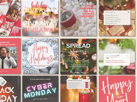 Christmas Instagram Templates Holiday Social Media Posts - Etsy