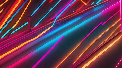 Premium AI Image | 3D render abstract minimal glowing Neon line background and wallpaper ai ...