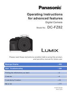 Panasonic Lumix FZ82 Printed Manual