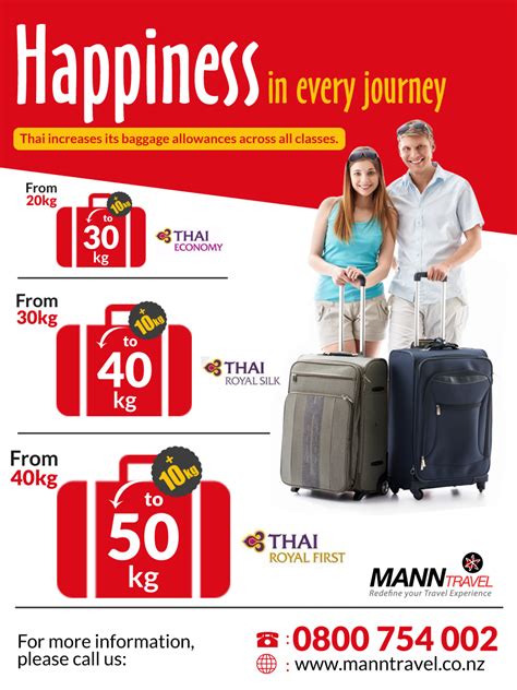 10 Kg. Extra Checked Baggage Allowance increased on THAI Airline. For ...