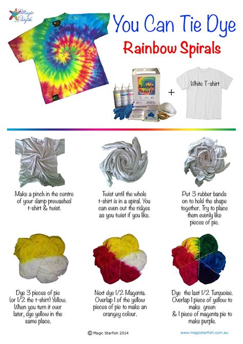 an advertisement for rainbow spirals with tie - dyed shirts and t - shirts on it