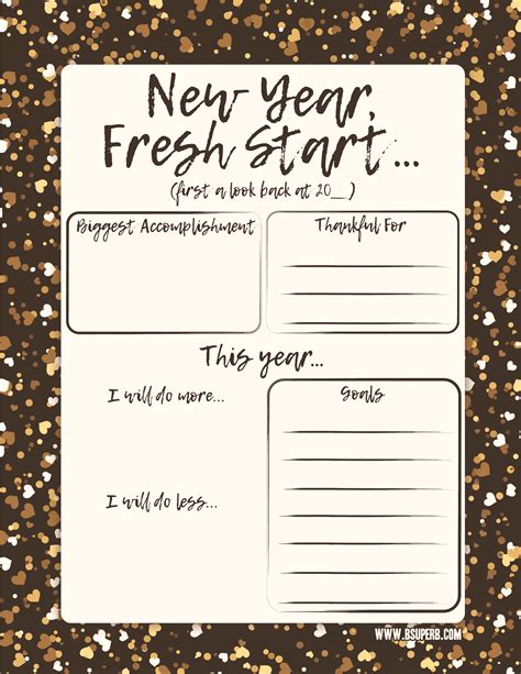 New Year Goals Printable