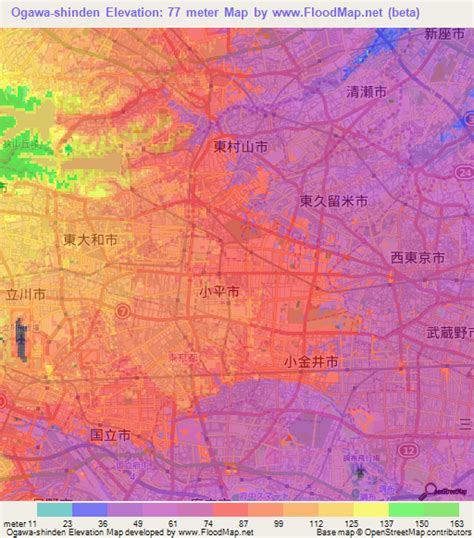 Elevation of Ogawa-shinden,Japan Elevation Map, Topography, Contour