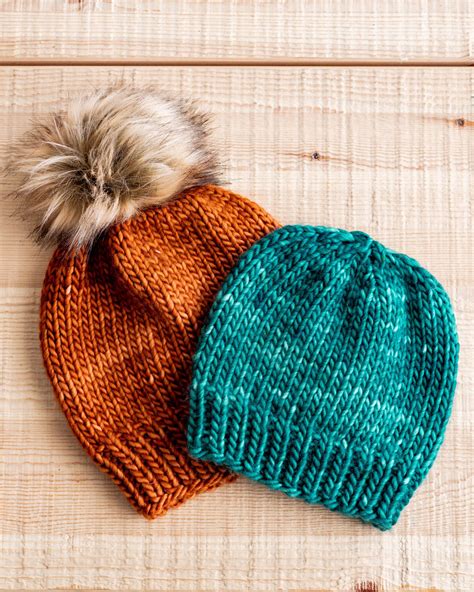 Super Bulky Knit Hats - 10 sizes - free pattern