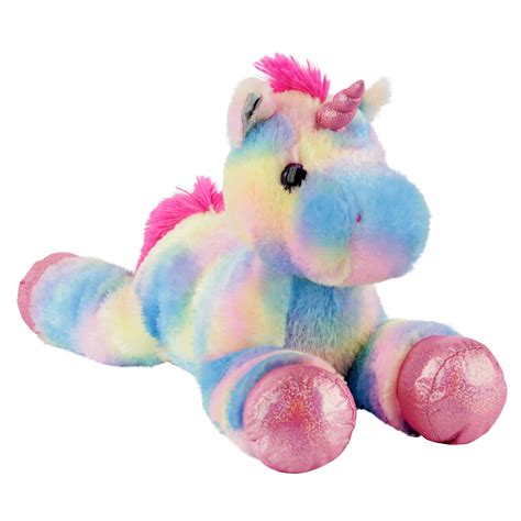 Holiday Time 23" Lying Rainbow Unicorn Plush Toy - Walmart.com