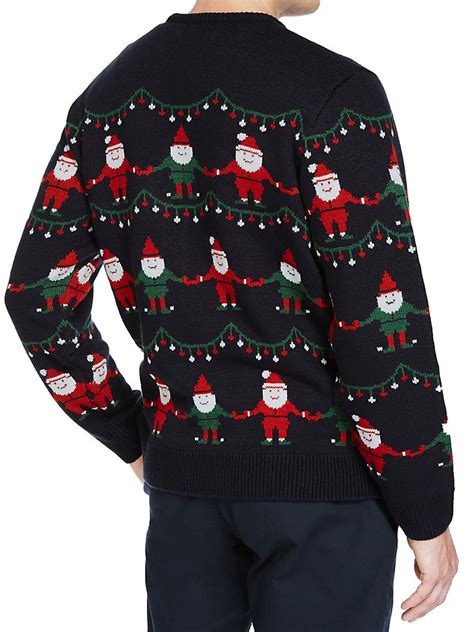 Marks and Spencer - - M&5 NAVY Navy Novelty Christmas Santa Jumper ...