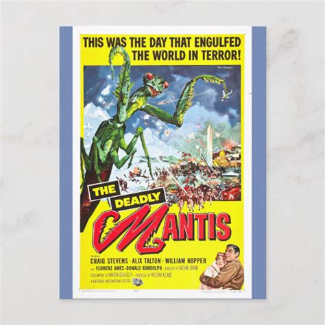 THE DEADLY MANTIS movie poster Postcard | Zazzle