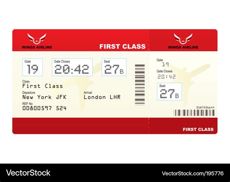 Plane tickets first class Royalty Free Vector Image