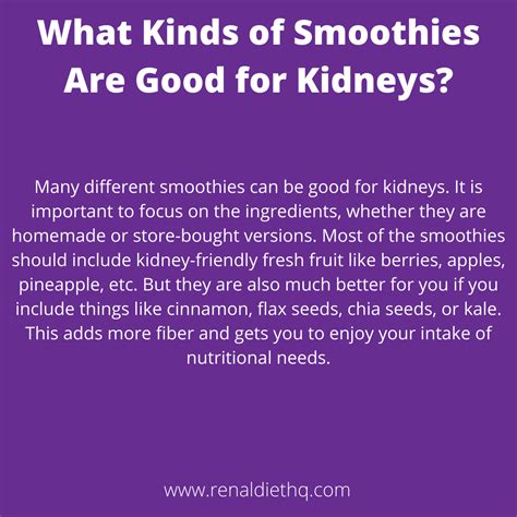 CKD Diet: Low Potassium Smoothies - Renal Diet HQ