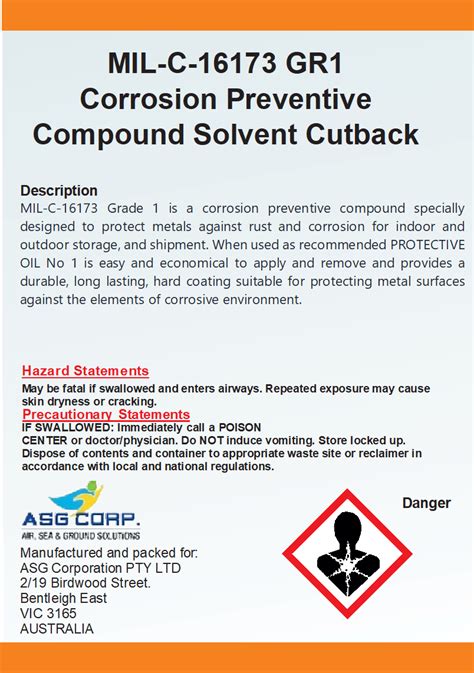 MIL-C-16173 GR1 Corrosion Preventive Compound Solvent Cutback (1 Gallo