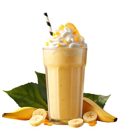 Closeup shot of an banana drink juice and smoothies, perfect for drink catalog. 27145707 PNG